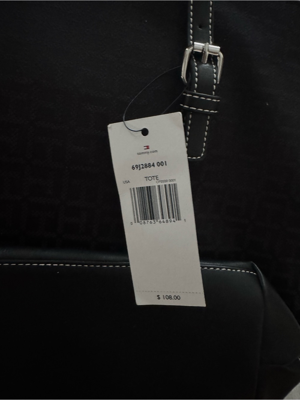 Tommy Hilfiger Black Tote with Star Charm - Picture 2 of 2